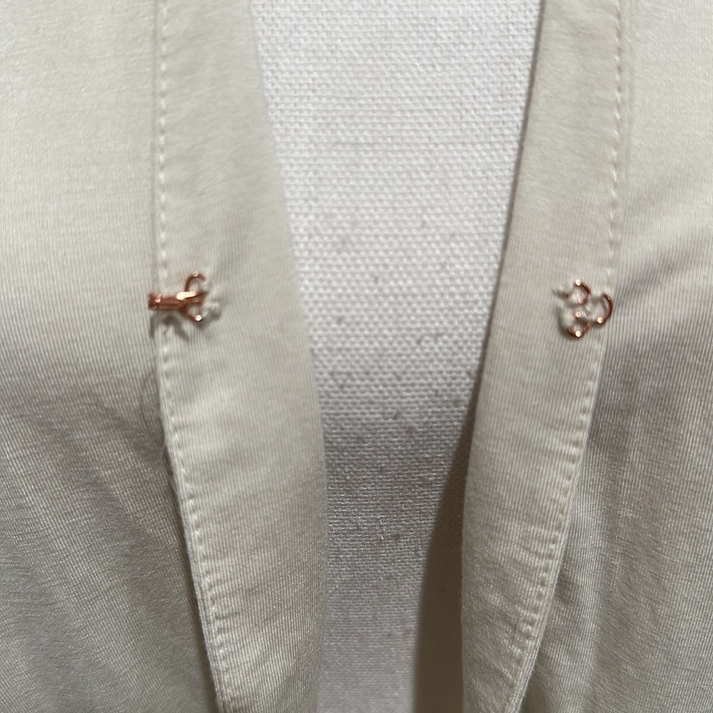 LOGO by Lori Goldstein Rayon Cardigan with Printed Ruffle Trim Long Slee… - Picture 8 of 14